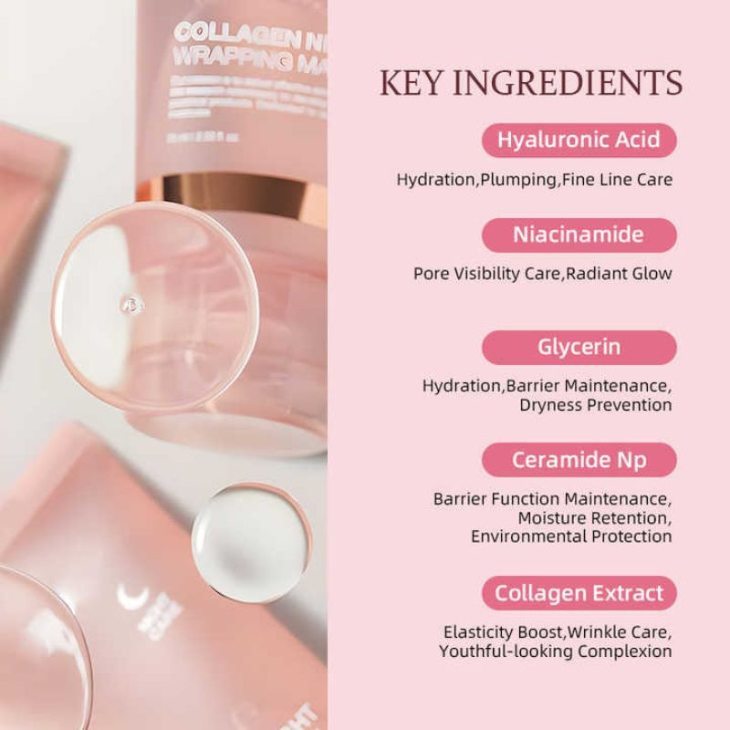 VeluraSkin™ - NightCare Anti-Imperfection Collagen Face Mask (75mL) + FREE Brush