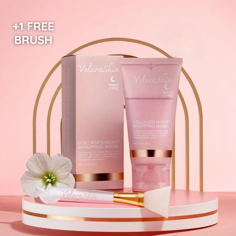 VeluraSkin™ - NightCare Anti-Imperfection Collagen Face Mask (75mL) + FREE Brush